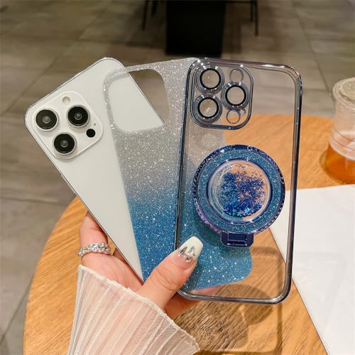 Coque pour iPhone 12 Pro luxe paillettes quicksand support vert - 3