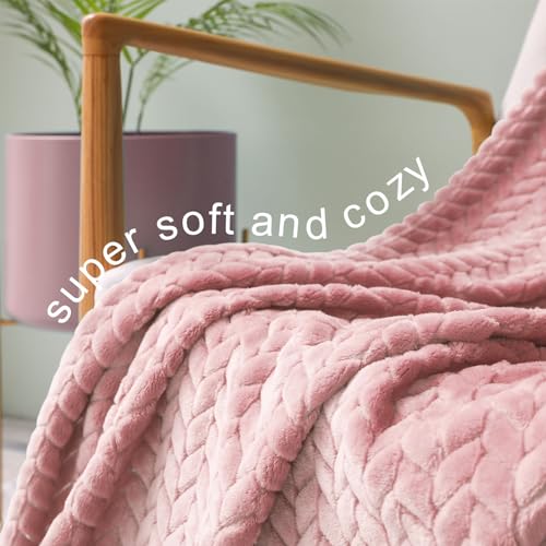 Exclusivo Mezcla UK-FB-JL-5070-PK Pink Fleece Throw Blanket For Couch And Bed thumb #2