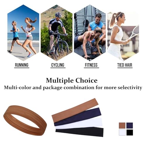 Image of Workout Headbands Non Slip Headband Sport Headbands Sweatbands Elastic Sport Hair Bands for Sports Travel Indoor Fitness Gym