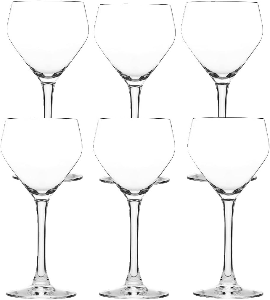 Cocktail Glasses Set of 6, 6 oz Hand-Blown Crystal Martini Glasses, Perfect for Manhattan and Cosmopolitan (6 SET)