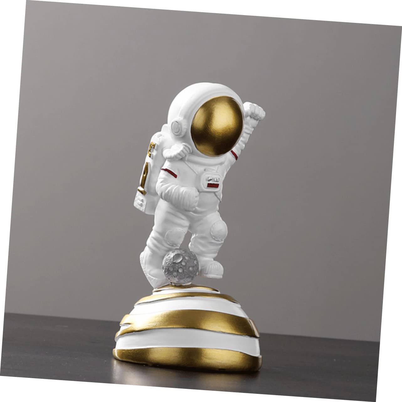 TOPBATHY Estatua de Astronauta Decorativa de Resina Natural Dorada