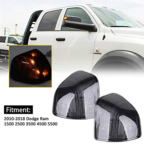 LED Turn Signal Light Left & Light Side Rear View Mirror Lamps Replacement for 2010-2018 Dodge Ram 1500 2500 3500 4500 5500 Smoked Lens Replace 68302828AA 68302829AA - Thumbnail 6