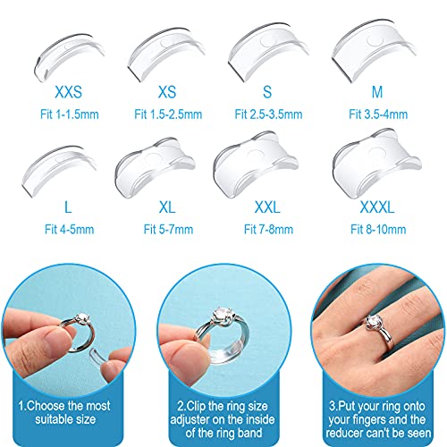 Ring Size Adjusters Set for Loosing Rings in 2 Styles, 12 Sizes, Ring