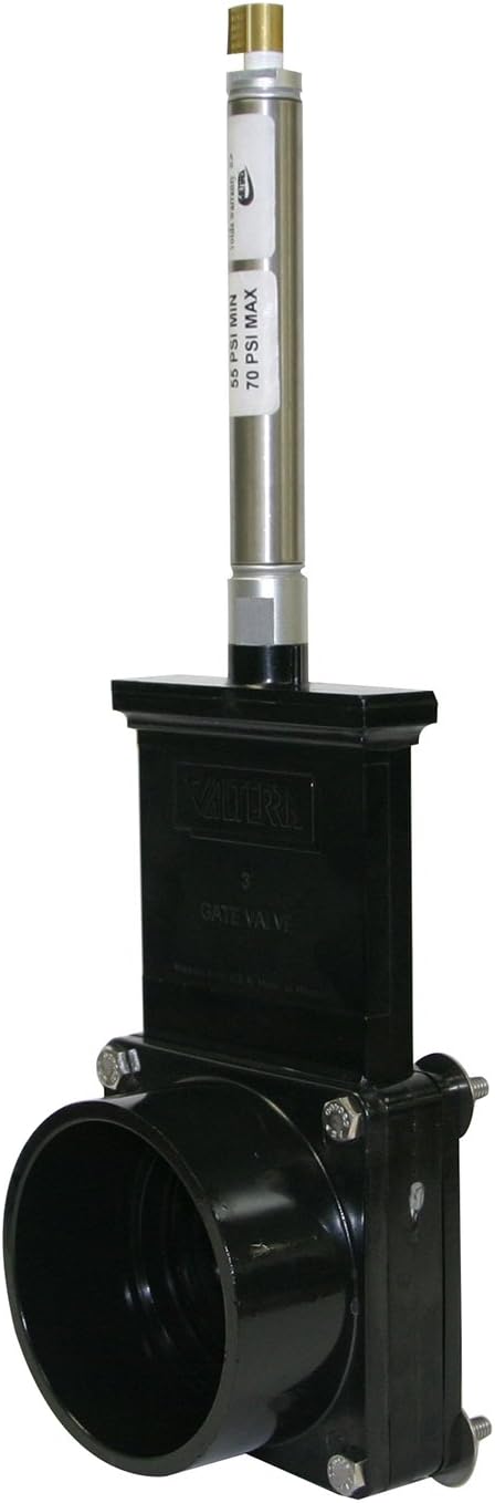 Valterra 9311 ABS Gate Valve, White, 3" Slip x Tank Flange, Metal Air Cylinder