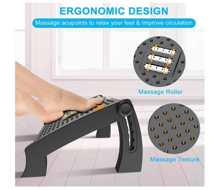 Adjustable Foot Rest for Under Desk at Work, Office Chair Foot Rest with Massage Surface, 6 Height Adjustable, Ergonomic Tilted Foot Stool for Desk at Work for Home, Office Adjustable Foot Rest for Under Desk at Work, Office Chair Foot Rest with Massage Surface, 6 Height Adjustable, Ergonomic Tilted Foot Stool for Desk at Work for Home, Office