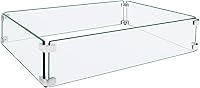 Vista 16 de Protector de viento para hoguera, 29 x 13 pulgadas, protector de viento cuadrado de vidrio templado transparente, juego con instrucciones