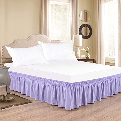 Levender Bed Skirt Wrap Around 600 Microfiber with Easy Fit with 15'' Inch Tailored Drop - Shrinkage and Fade Resistant with Microfiber 15'' Bed Skirt, Full Size [54'' x 80'']-image-5