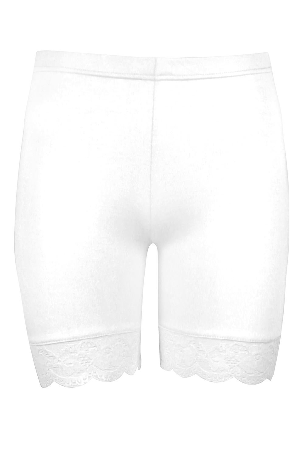 Oops Outlet Women's Lace Trim Jersey Gym Bike Cycling Hot Pants Tights Shorts