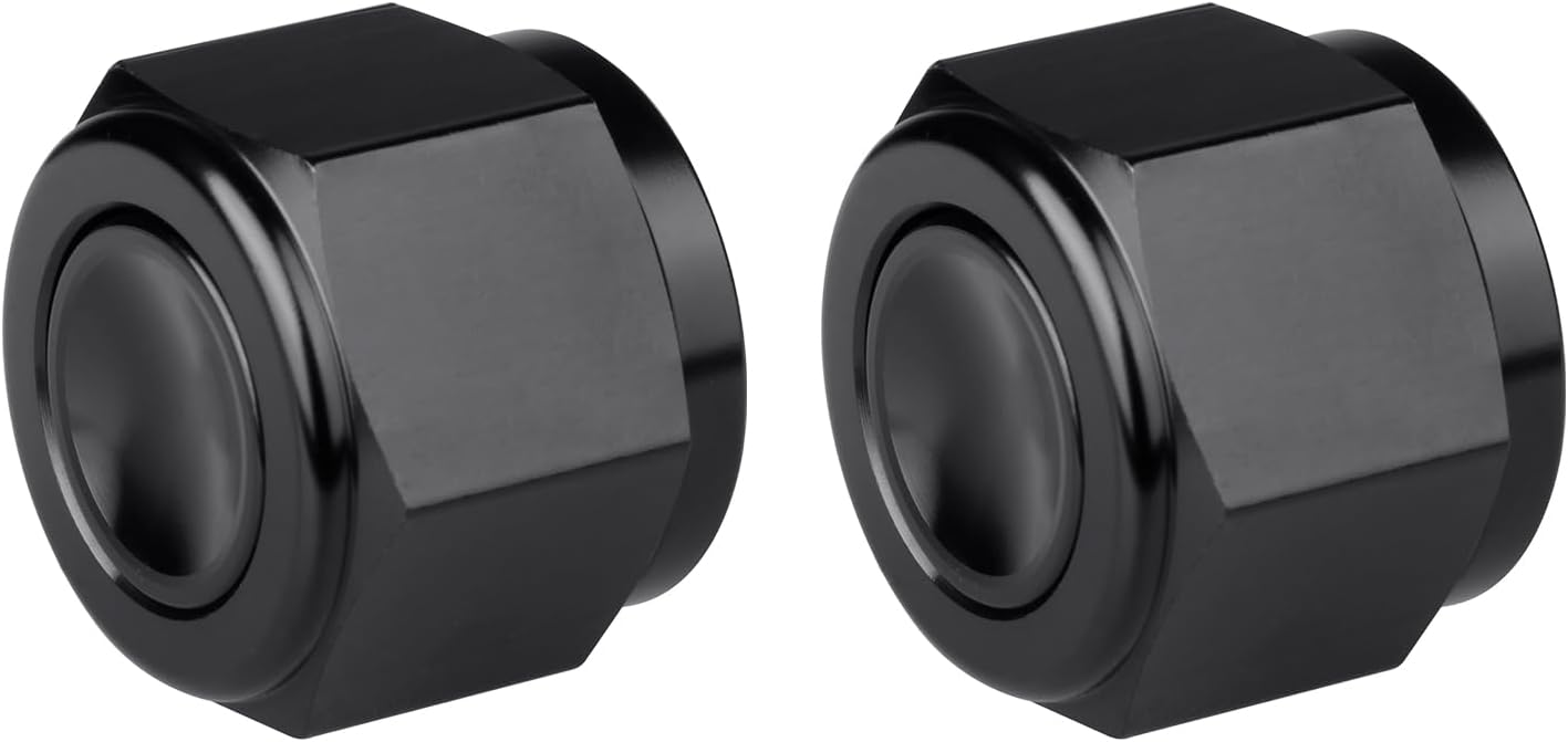 8AN Female Flare Cap Block off Port Plug Fitting Nut Adapter Aluminum Black 2PCS