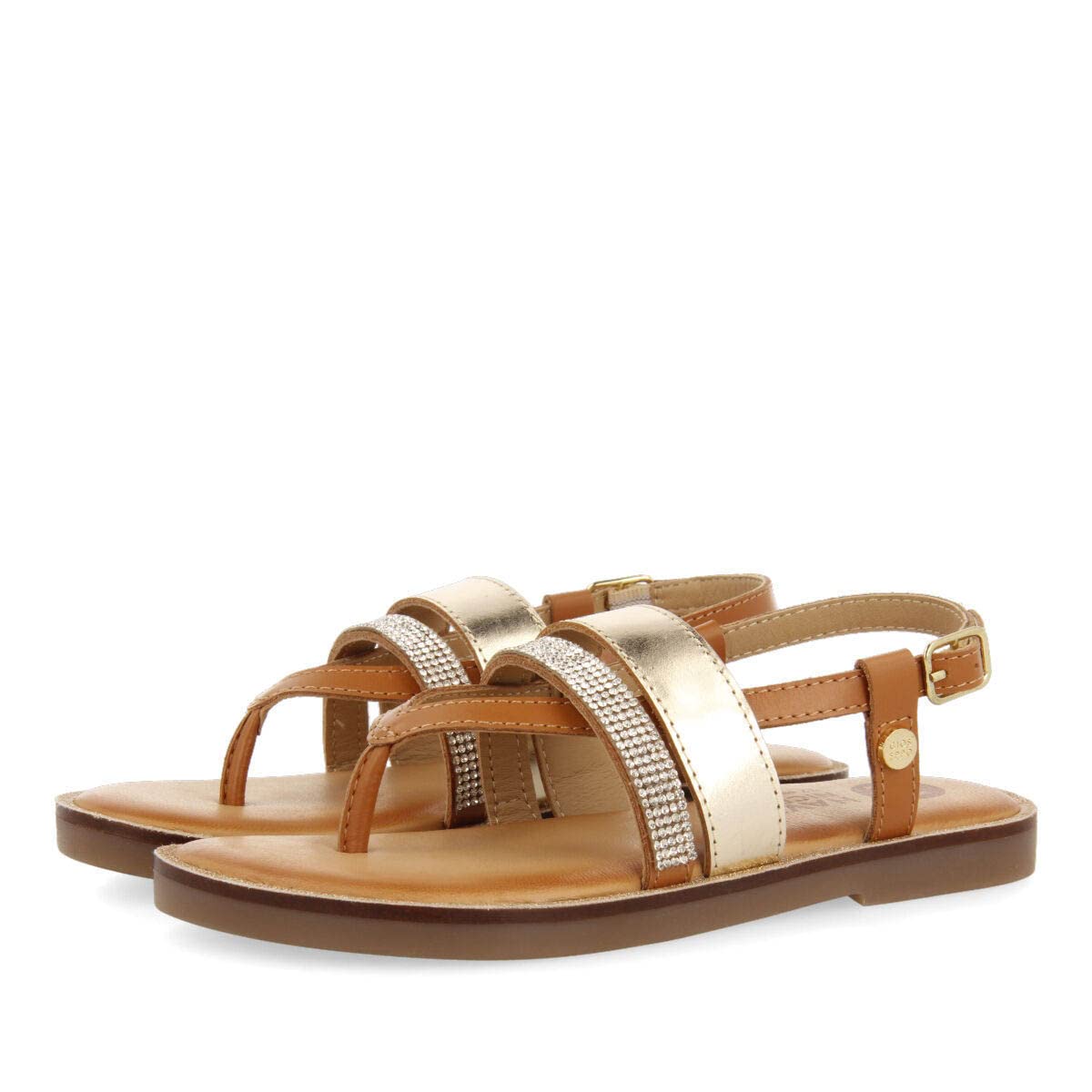 GIOSEPPO Girls Loiza Gold Leather Sandals, gold, 13 UK Child