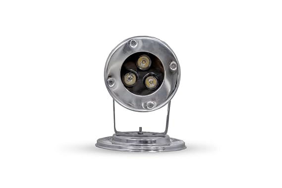 A K Lighting 3 LED 3 WATT Full SS Spot Fountain Light | Underwater Waterproof Fountain Stand Light (Blue)
