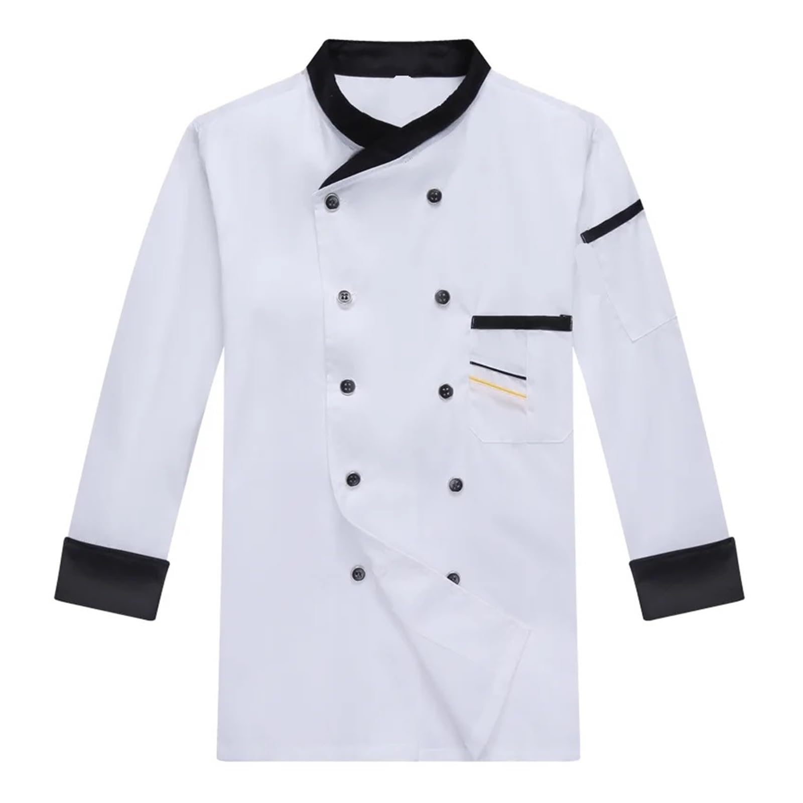 Western Restaurant Hotel Koch Overalls Lange Ärmeln Kurzen Catering Arbeitskleidung Männer Und Frauen Uniformen(Long white,M)