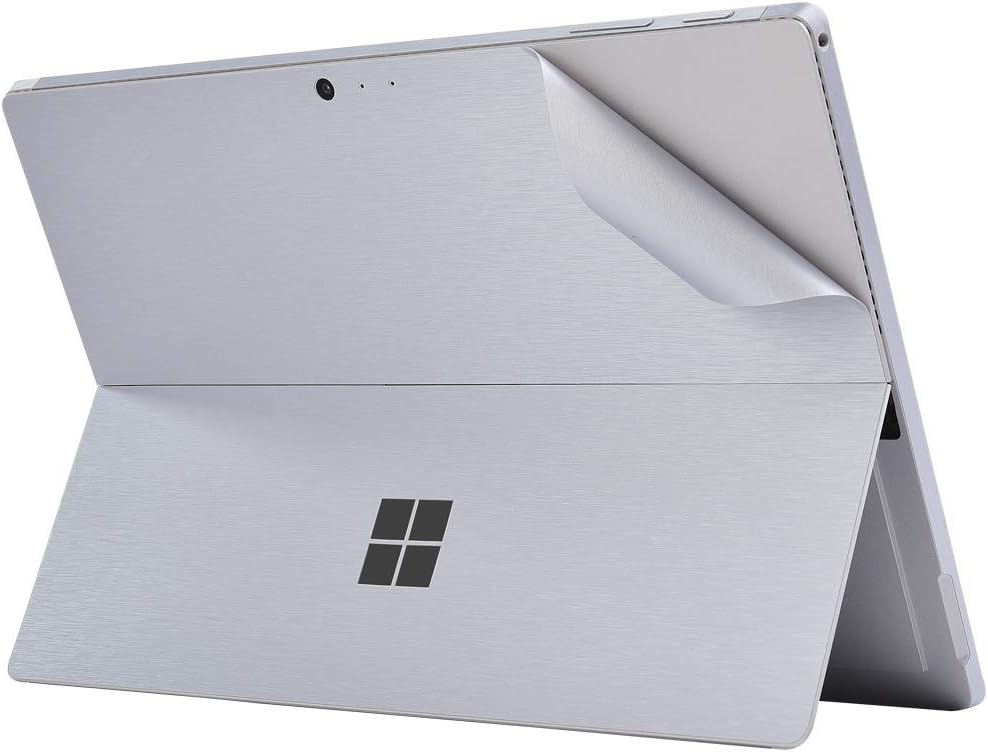 Protective Skin for Surface Pro 6, New Surface Pro/Pro 5 (2017 Released),Ultra-Thin Precision-Cut Decal Sticker, Vinyl Decorative Laptop Cover Accessories(Metallic Brushed Silver)