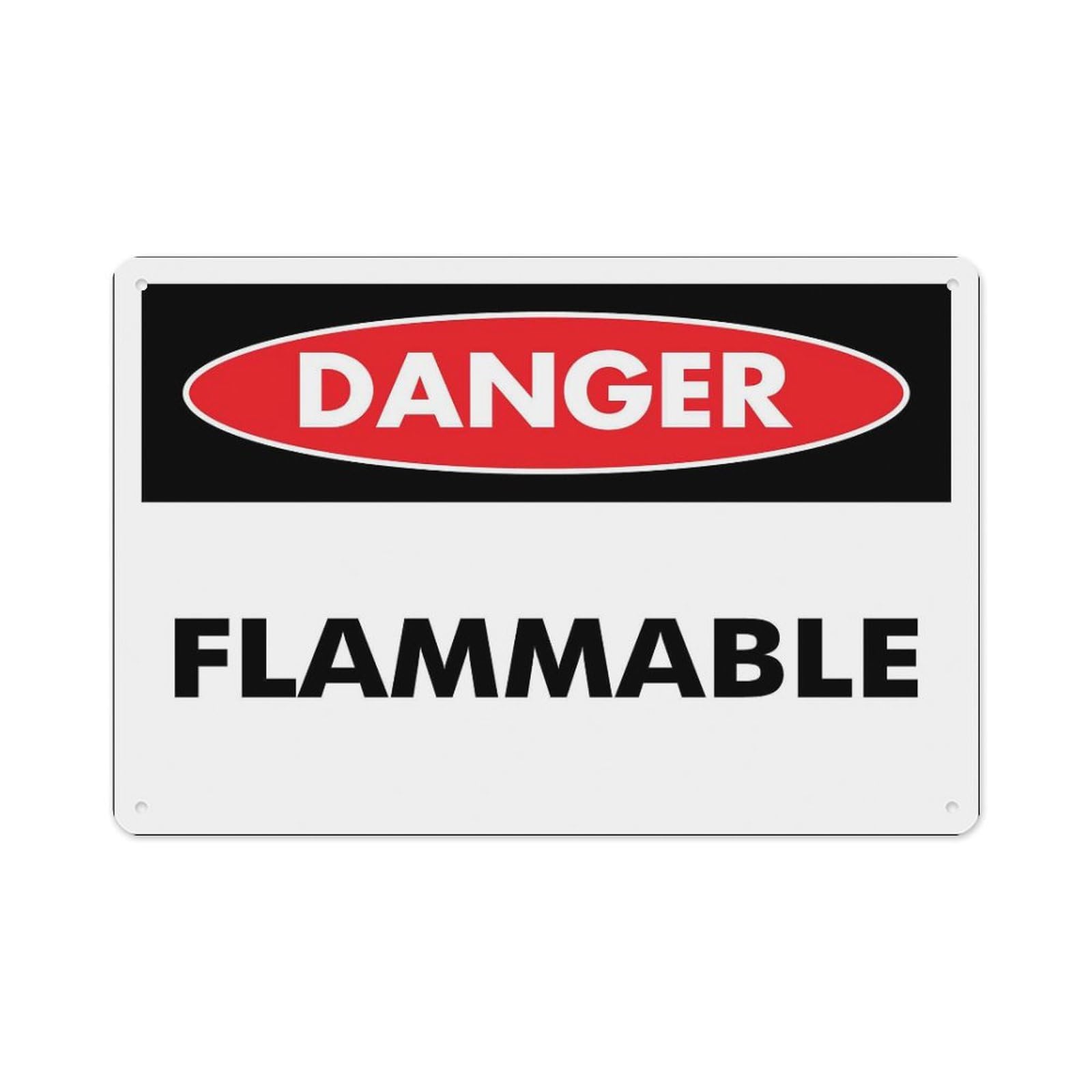 peiyeety Danger Flammable Sign Aluminum Tin Warning Signs for Home Outdoor Garden 8X12 Inches