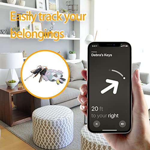 Image of Leather Keychain Case Holder Compatible with Apple AirTag, GPS Airtag Keychain Finder Tracker with Key Ring, Anti-Scratch Protective Air Tag Cover | Leather