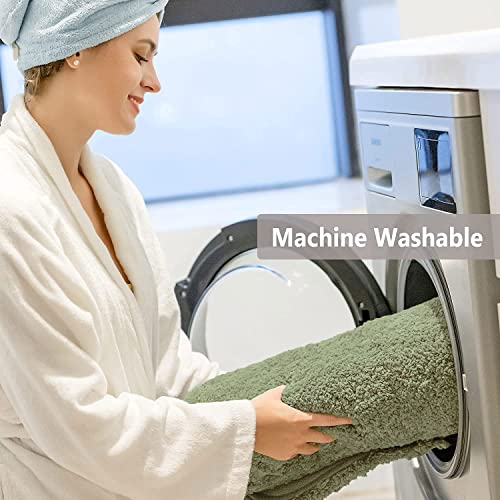 Image of LUXE HOME INTERNATIONAL Microfiber Rectangular Home Bath Mat Super Soft Non Slip Vegas Mats for Bathroom, Kitchen, Bedroom, and Door (40X60 Cm, Green) Pack of 1