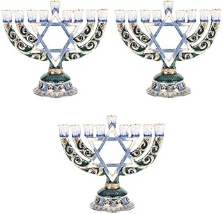 OSALADI 3pcs Menorah Israel Party Candle Metal Minorah Home Jewish New Center for Chanukah Jerusalem Candelabra Retro Branches Desktop Decoration Candlesticks Branch Table Holder Year