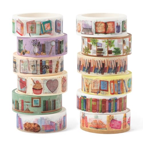 Cinta washi para libros de acuarela para personalizar diarios de lectura sin dañar el papel