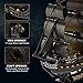 3D Puzzle for Adults Moveable LED Pirate Ship with Detailed Interior Decoration, Large Queen Anne's Revenge Desk Puzzles, Difficult 3D Puzzles with Lights Gifts for Men Women