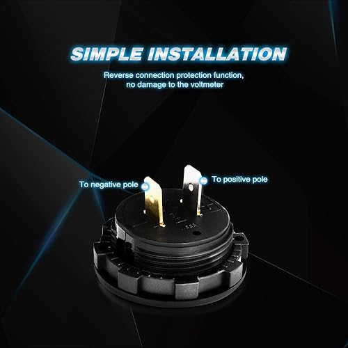 Miniatura 20 de Nilight Panel de voltímetro con pantalla digital LED, 12 VCC, impermeable, panel redondo, probador de voltios, medidor de voltios, para barco, Verde