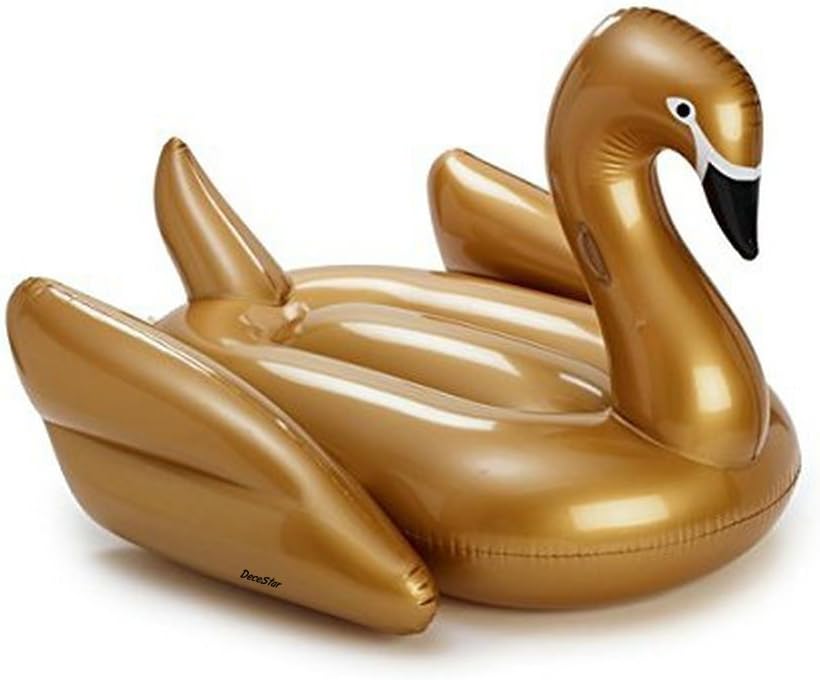 Decestar Inflatable Golden Swan Pool Float with Rapid Valves, Pool Party Toys Inflatable Float Toy Pool Loungers Toy for Adults & Kids