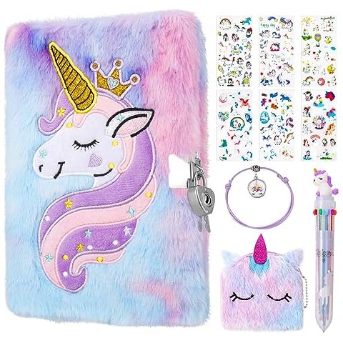 FRIUSATE Unicorn Lockable Diary Set for Girls Cover