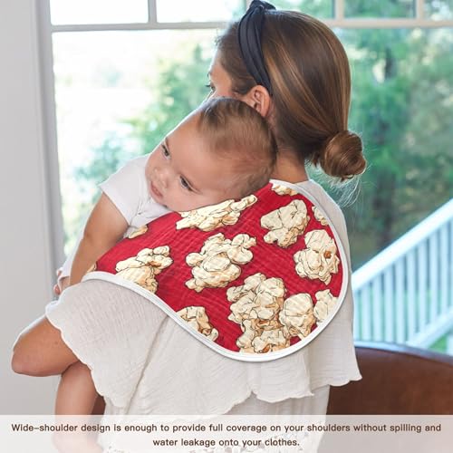 Popcorn Red Burp Cloths Baby Boys Girls Absorbent Soft Cotton Burping Cloths Rags, 1 Pack4