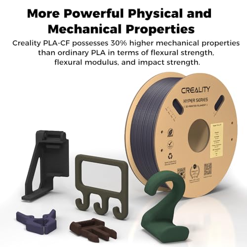Image of Creality Carbon Fiber Filament, Hyper PLA-CF Filament, 3D Printer Filament 1.75mm High Speed 50-300mm /s High Strength High Layer Adhesion, 1KG*2 Cardboard Spool Fit Most 3D Printers