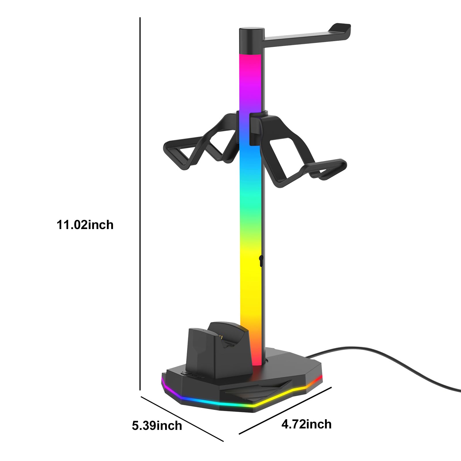 Estación de Carga Doble para Plystation 5/4 con Soporte para Mando, con 2 Puertos USB, iluminación RGB y Accesorios compactos para Ahorrar Espacio y organizar tu Consola