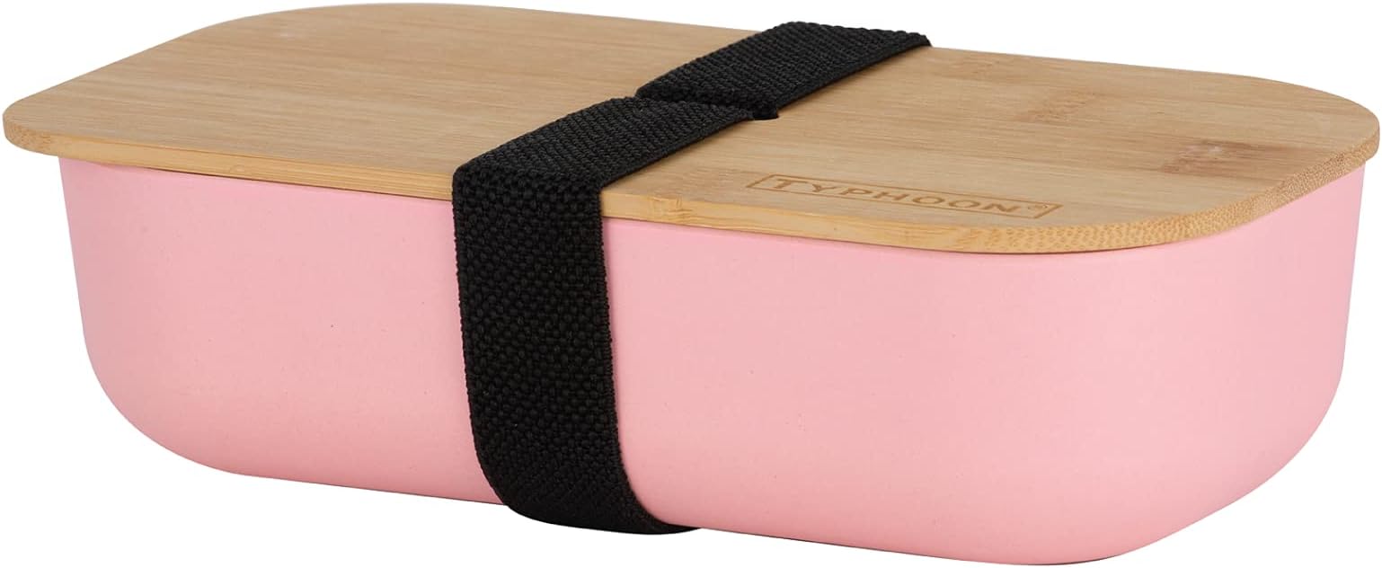 Pure Pink Bamboo Fibre Lunch Box