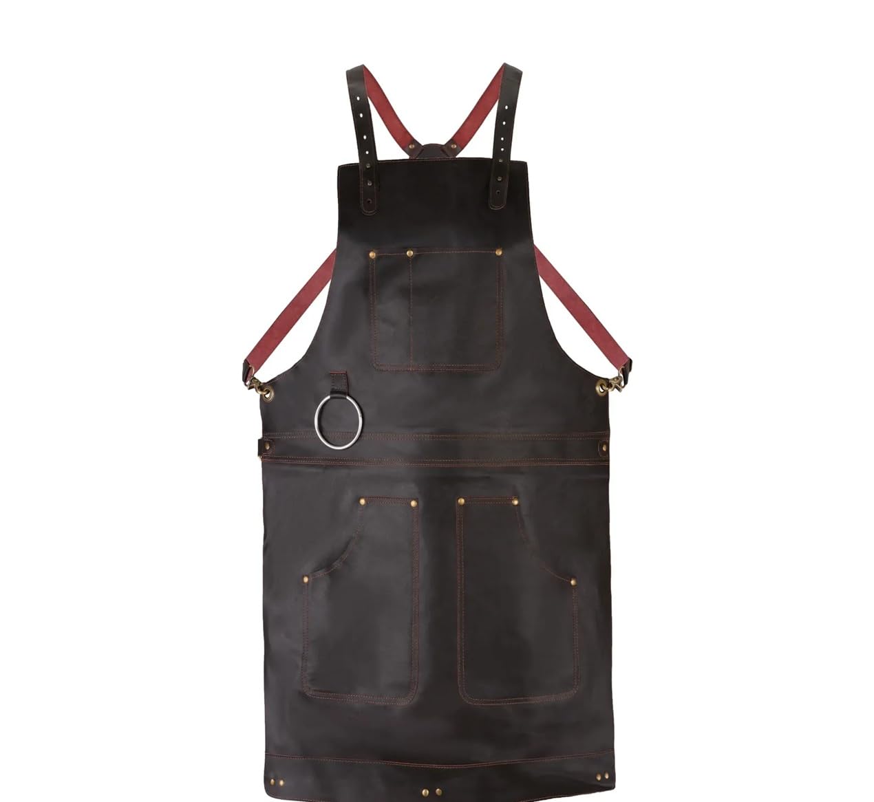 Full Grain Crossbody Handmade Leather apron Butcher, Cook, BBQ Grill, Chef, Woodwork, Apron (Chocolate Brown)