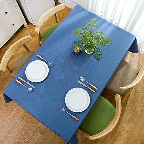 Lifeinhome Wachstuchtischdecke Tischdecke Abwaschbar Wasserabweisend Lotuseffekt Wachstischdecke Wachstuch 100/137/185/200/275x137cm Blau Cover