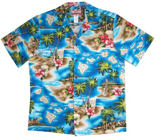 RJC Mens Hibiscus Hawaiian Islands Shirt