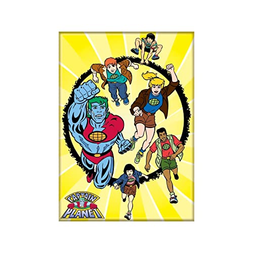 Ata-Boy Captain Planet Magnet - Captain Planet, Kwame, Wheeler, Linka, Gi and Mai-Ti 2.5