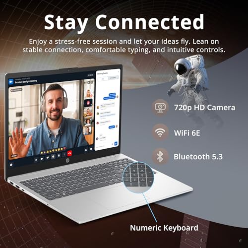 Image of HP Pavilion 15.6 inch HD Touchscreen Laptop, Intel i5-1235U, 8GB RAM, 672GB Storage(512GB SSD + 160GB Docking Station Set), Intel Iris Xe Graphics, Num Pad, 720p Webcam, Wi-Fi 6E, Windows 11, Silver