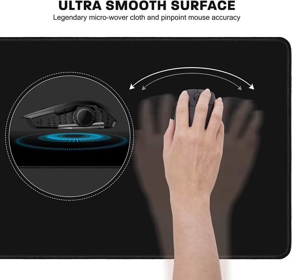 Image of Saco XXL Gaming Mouse Pad for PC - Large Desk Mat 900x400x3mm, Extended Non-Slip Rubber Base, Waterproof Surface, Topographics Design, Big Keyboard Mouse Pad for Office & Home Setup