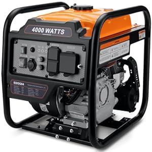 Power Equipment 4000 Watts Inverter Generator Gas Powered, Portable Open Frame Generator, Low Noise with ECO Mode and Inverter Technology, RV Ready, Emergency Home Backup
