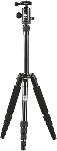 Sirui T-005 Trípode de aluminio de 5 secciones con cabeza de bola C-10, negro