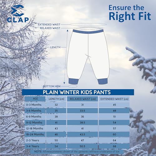 Image of CLAP Unisex Baby Winter Pants Fleece Warm Pajamas Super Soft Multicolor Set of 3