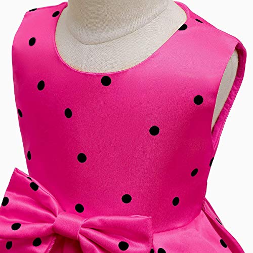 IWEMEK Kids Girl Halloween Polka Dot High Low Tutu Dress Wedding Princess Pageant Christmas 50s Rockabilly Party Evening Gown4