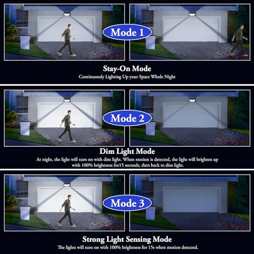 Image of Solar Outdoor Lights, 12-Pack Super Bright 178 LEDs Motion Sensor Wall Light with 270 Wide Angle & 3 Modes, Waterproof Solar Powered Security Light for Patio Garden Garage Front Door