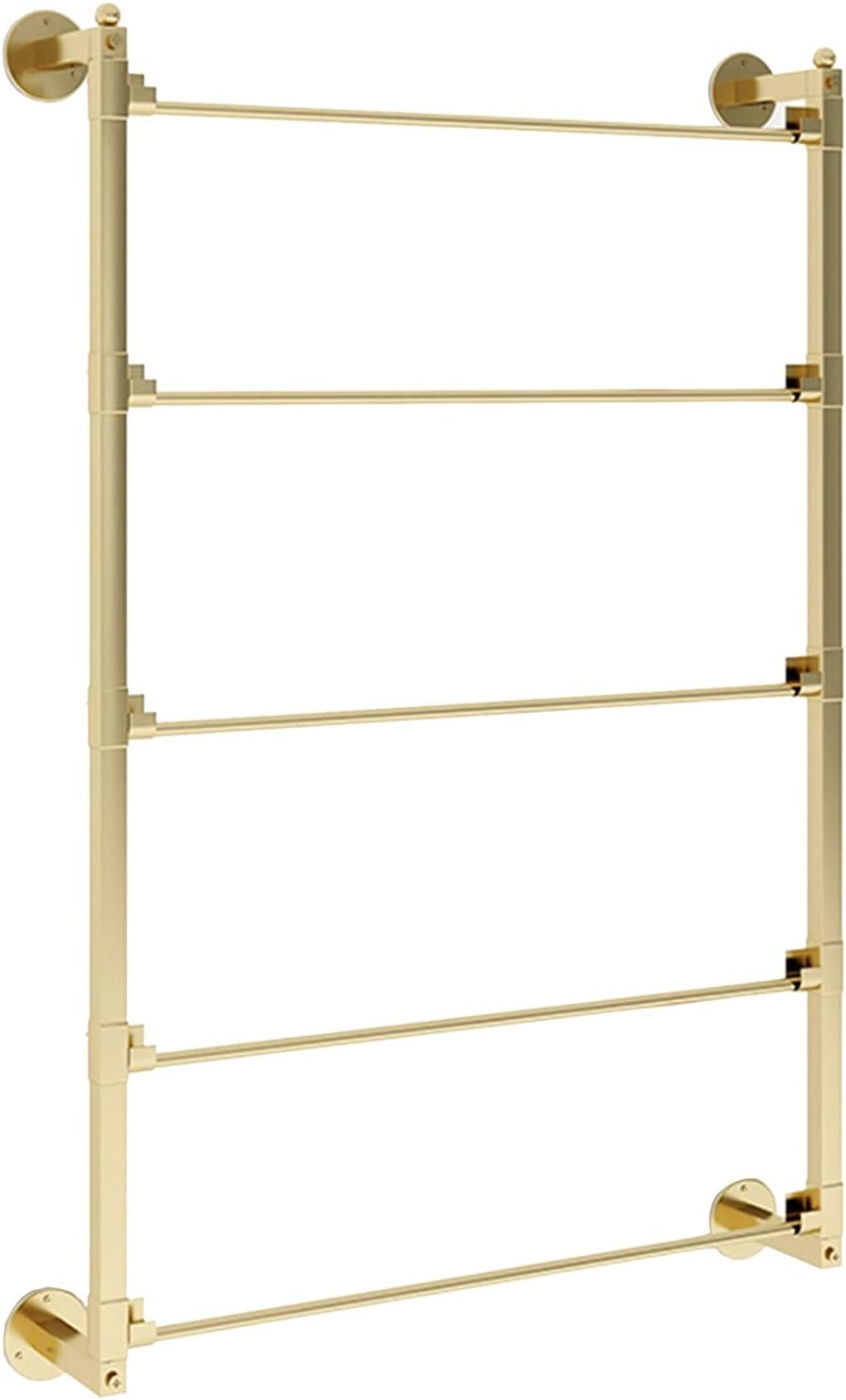 Scarf Hangers Wall Mounted Scarf Pants Organizer Holder,Clutter Removing Closet Storage Accessories Rack,Multi-Functional Bathroom Towel Hanger Stand,Gold,80Cm X 10Cm X 75Cm