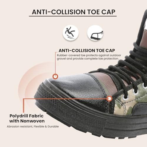 Image of Unistar High Ankle Trekking Ridding Men's Boots | Anti Skid Sole with Mild Waterproof Protection (Camoflauge - Size 5)