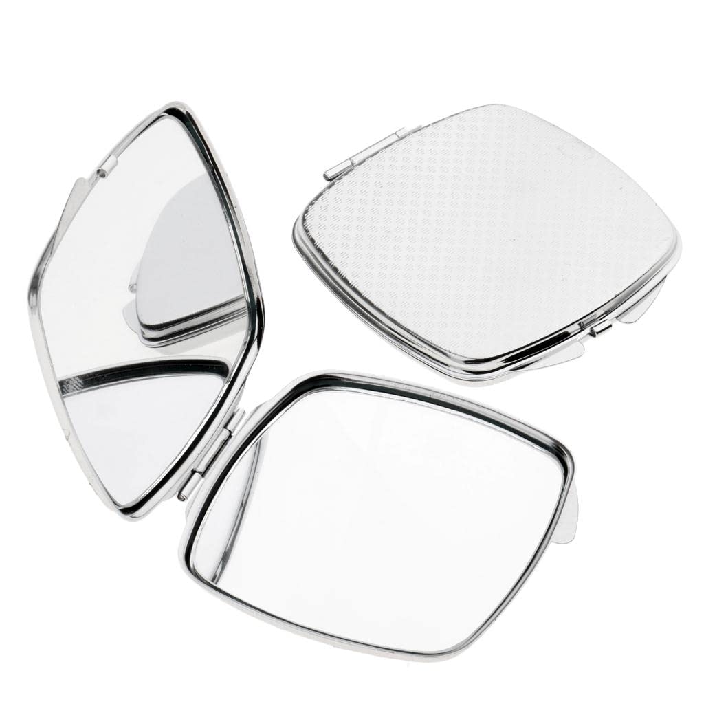 CALANDIS™ 3x2 Pieces Travel Folding Pocket Dual-sided Makeup Compact Mirror Square Round | Makeup Mirrors | Makeup Tools & Accessories | Makeup-picture-34