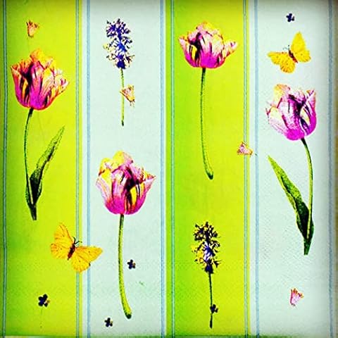Salome Idea 60 Pack 6.5 x 6.5 Inches Floral Paper Napkins for Dinner Wedding Birthday Party Bridal Anniversary Reception Event (Little Floral 22) Cover