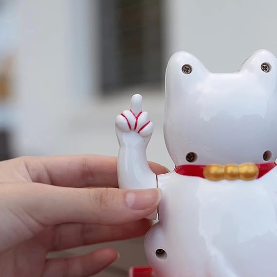 Lucky Cat Middle Finger Lucky Cat Shaking Hands Lucky Cat Fortune Lucky Cat Welcoming Cat, for Your Home/Store/Office