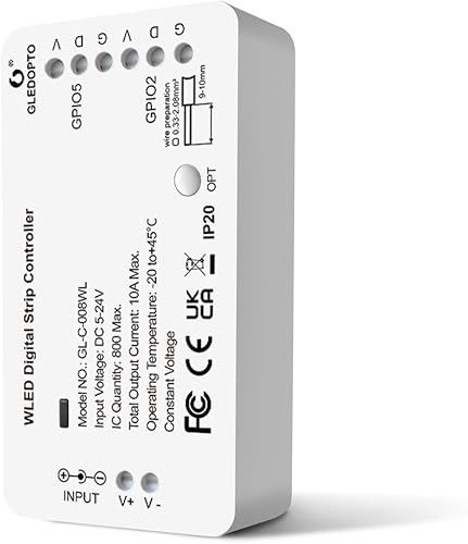 Controlador de tira de luz LED WLED 5-24V WiFi APP Control sobre 100 modos de iluminación dinámicos DIY 800 IC para RGB RGBW WS2812B WS2811 SK6812