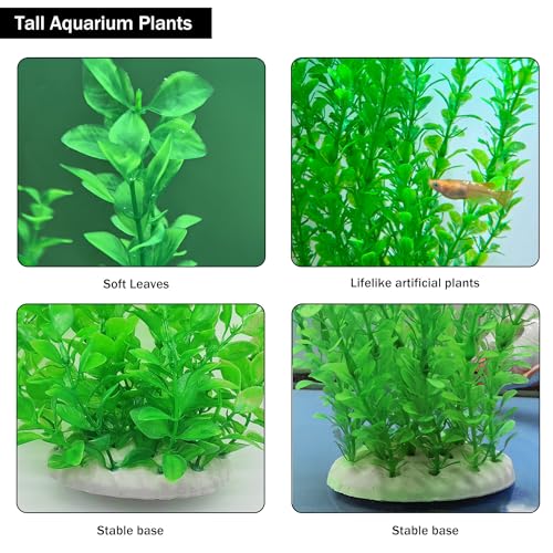 Image of Aquarium Plants 24in, Extra Tall Fish Tank Plants for Large Tanks, Plastic Fish Tank Plant 2 Pack, Fake Aquarium Plant, Tall Decorations for Freshwater Aquariums(Green(Style A))