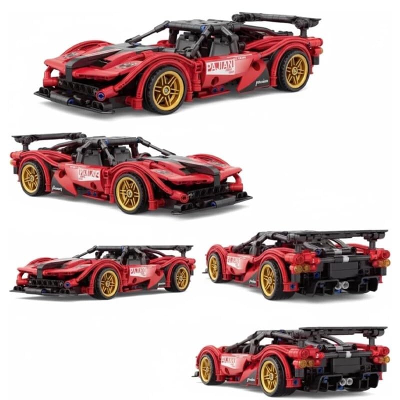 Image of 1:18 Scale Pull-Back Racing Car Building Block Set (422 PCS) | Creative Assembly Toy for Collectors & Enthusiasts | Compatible Brick Model Kit for Racing Fans