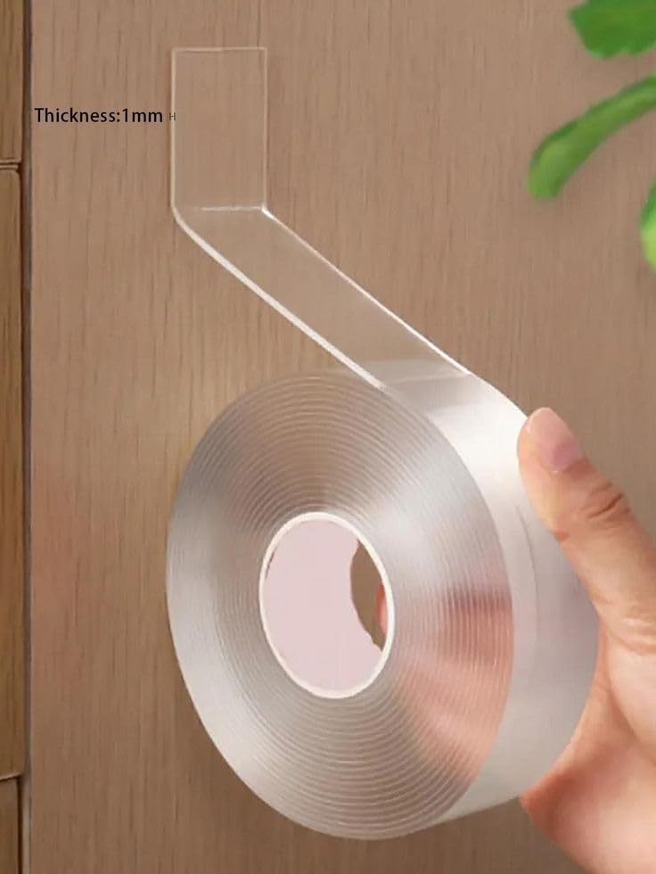Image of Double Sided Tape -3 Meter Multipurpose Double Sided Tape - Adhesive Tape, Heavy Duty, Heat Resistant, Multi-Functional, Removable, Washable, Anti-Slip Gel Nano Grip Tape (grip tape)